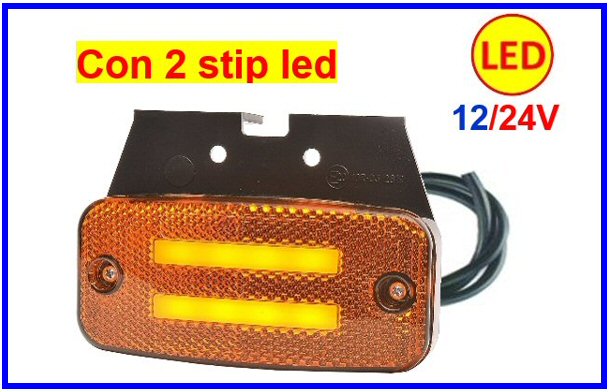 TAR-FAN. ING. 2 STRISCE LED ARANCIO 12/24V COD:3R001.051