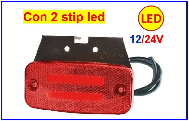 TAR-FAN. ING. 2 STRISCE LED ROSSO 12/24V COD.3R001.052