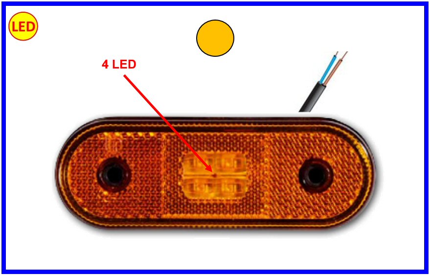 FAN.ING.12/24 A LED ARANCIO COD:3R001.347