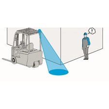 Lampada di sicurezza BLUE SPOT per carrelli elevatori 9-80V COD:3RWLS401