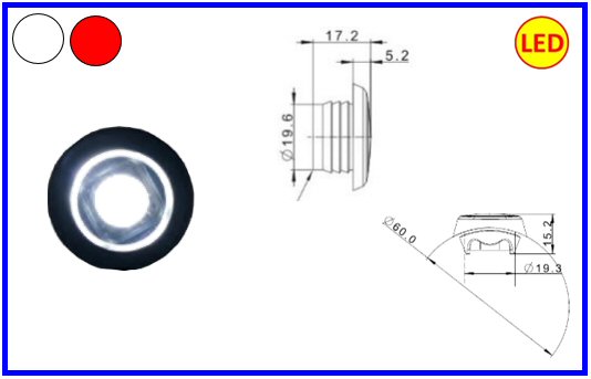 TAR-FAN. ING. BOTTONE A LED 12/36V ROSSO       COD:3R001.123