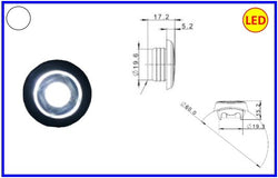TAR-FAN. ING. BOTTONE A LED 12/36V BIANCO        COD:3R001.124