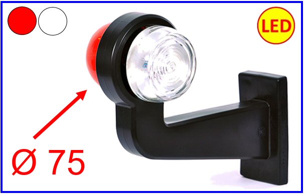 TAR-FAN. ING. A LED SX 12/24V ROSSO CAVO 478cm    COD:3R001.147