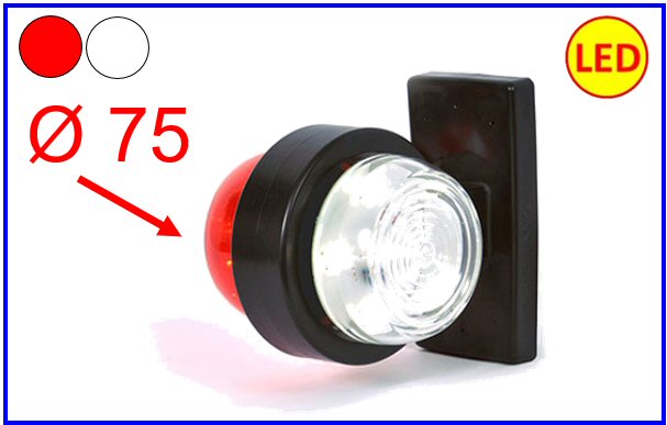 TAR-FAN. ING. LED 12/24V DIAM 75 ROSSO/BIANCO      COD.3R001.149