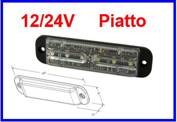 ECCO-FAN. STROBO PIATTO ARANCIO 12-24V         COD:3R001.166