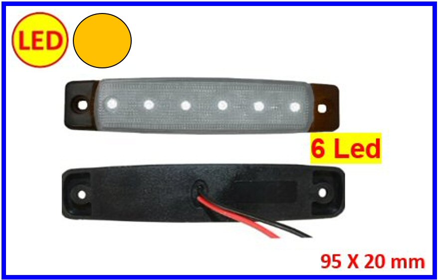 TAR-FANALE INGOMBRO ARANCIO 6 LED 24 V.    COD:3R001.170