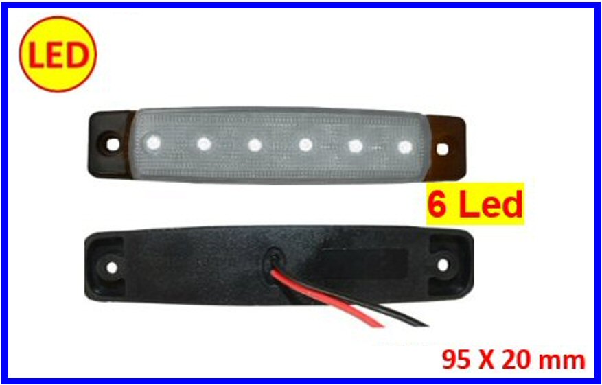 TAR-FANALE INGOMBRO BIANCO 6 LED 24 V.        COD:3R001.171