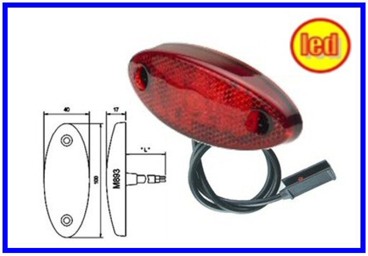 TAR-FAN. ING. BIANCO LED 12/24V. CAVO 0,10 MT   COD:3R001.224