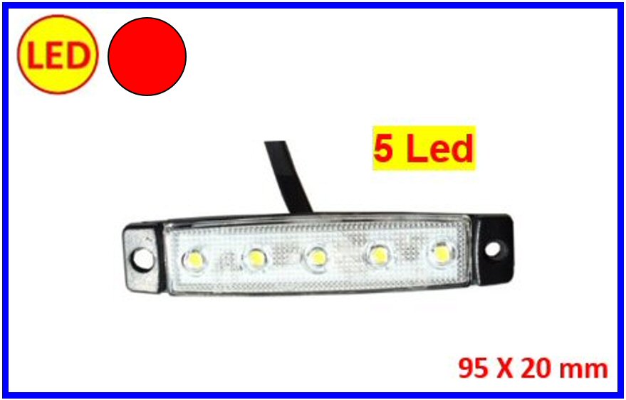 ASPOCK-FAN.ING. 5 LED ROSSO 12/24V   COD:3R001.268