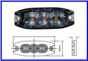 TAR-FAN. STROBO PIATTO ARANCIO 12-24V 3 LED    COD:3R001.388