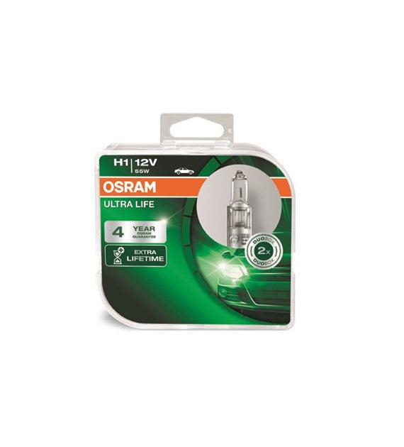 Halogen OSRAM ULTRA LIFE H1 12V 55W DUO         COD:3ROULT1-DUO