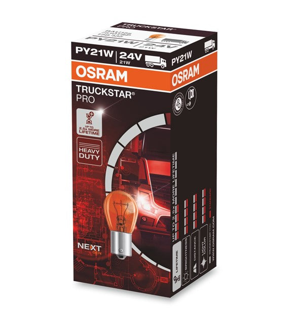 OSRAM TRUCKSTAR PRO NextGen +120% BAU15s 24V 21W           COD:3RO7510TSP