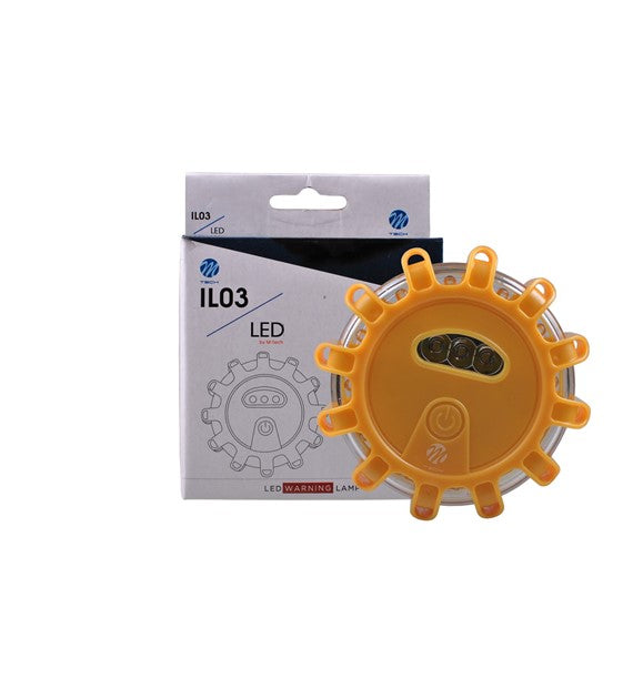 Lampadina di ispezione Lampeggiante magnetico 12+3 LED 3xAAA Amber          COD:3RIL03
