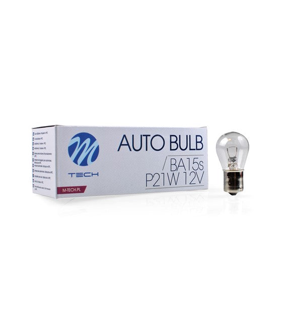 Lampada M-TECH BA15s 12V 21W S25 CLEAR     COD:3RZ14