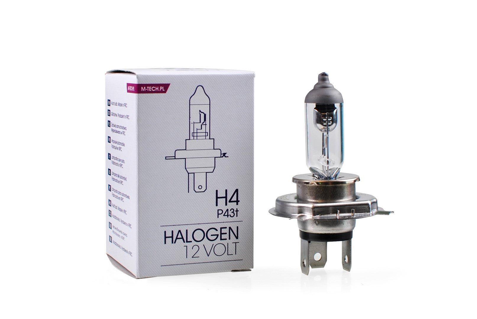 Lampada alogena M-TECH H4 9003 HB2 P43t 60/55W 12V       COD:3RZXB4