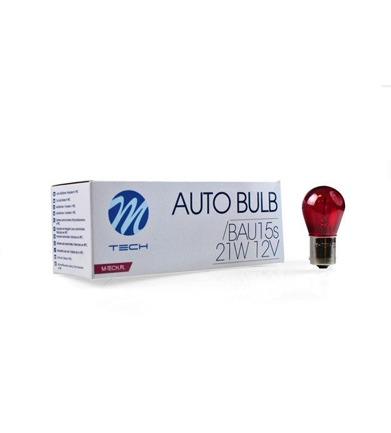 Lampada M-TECH BAU15s 21W 12V ROSSO            COD:3RZ59