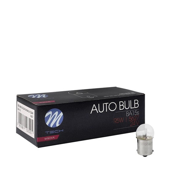 Lampada M-TECH G18 Ba15s R5W 24V/5W CLEAR           COD:3RZ30